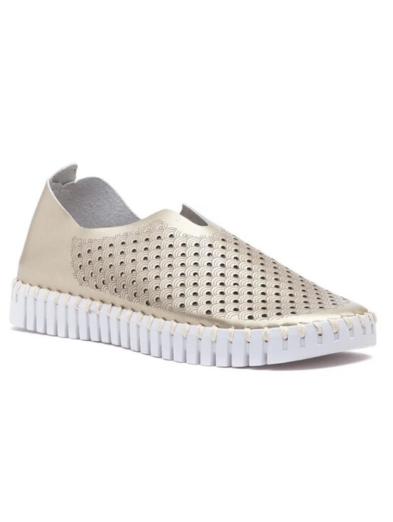 Ilse Jacobsen Shoes - Ilse Jacobsen HORNBAEK, Women's Tulip Flat , Metallic Platin (Gold), Size 37